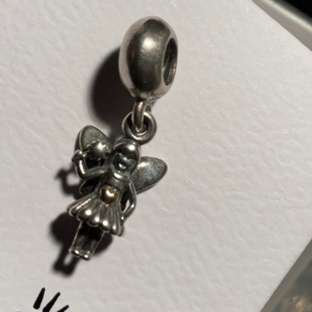Pandora two tone fairy charm 14k heart